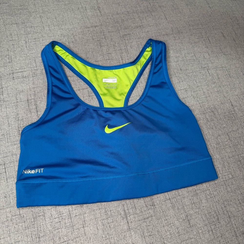 Nike Sports Bra Blue & Green Size Medium - Picture 3 of 6
